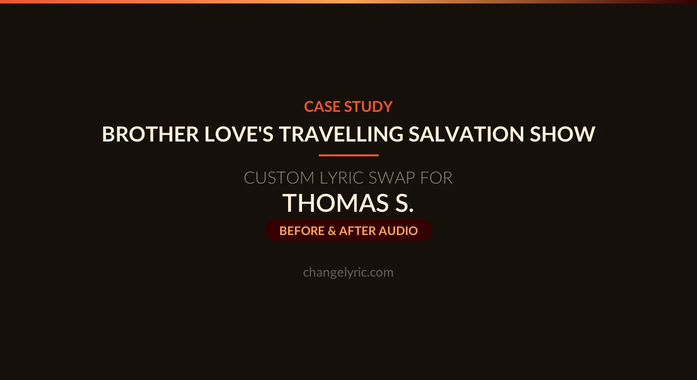 A father-daughter wedding version of Neil Diamond's revival anthem Brother Love's Travelling Salvation Show with custom wedding lyrics for Caitlin