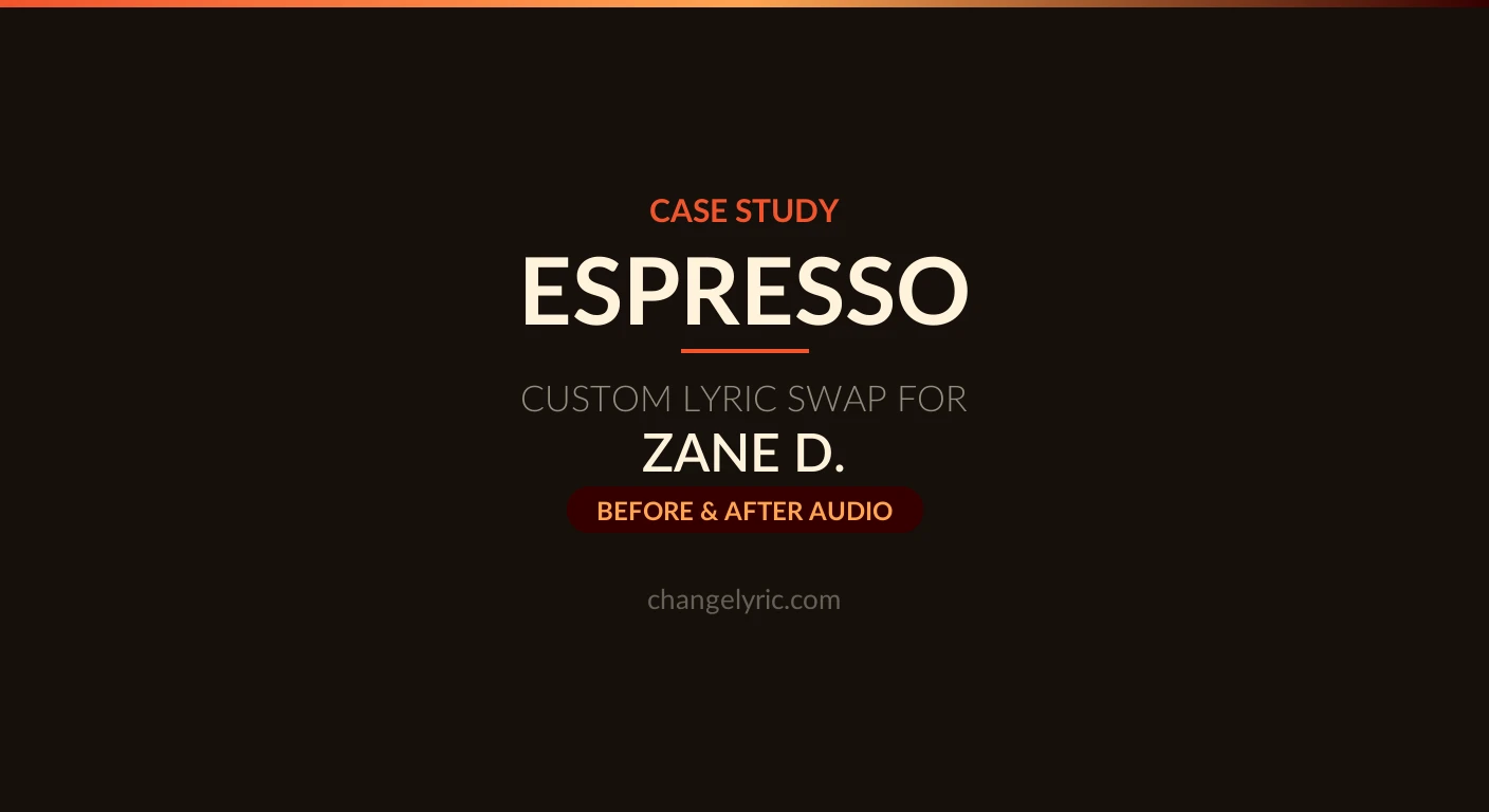 Espresso rewritten as Cappuccino, a car tuning parody Custom lyric swap case study - Sabrina Carpenter Espresso rewritten as a car culture parody