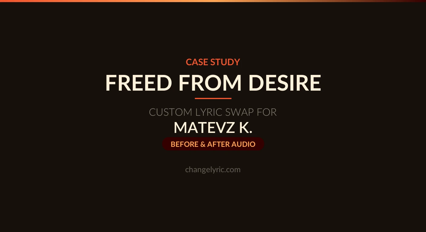 Freed from Desire re-sung as Seals are on Fire for Matevz Custom lyric swap case study - Freed from Desire by Gala