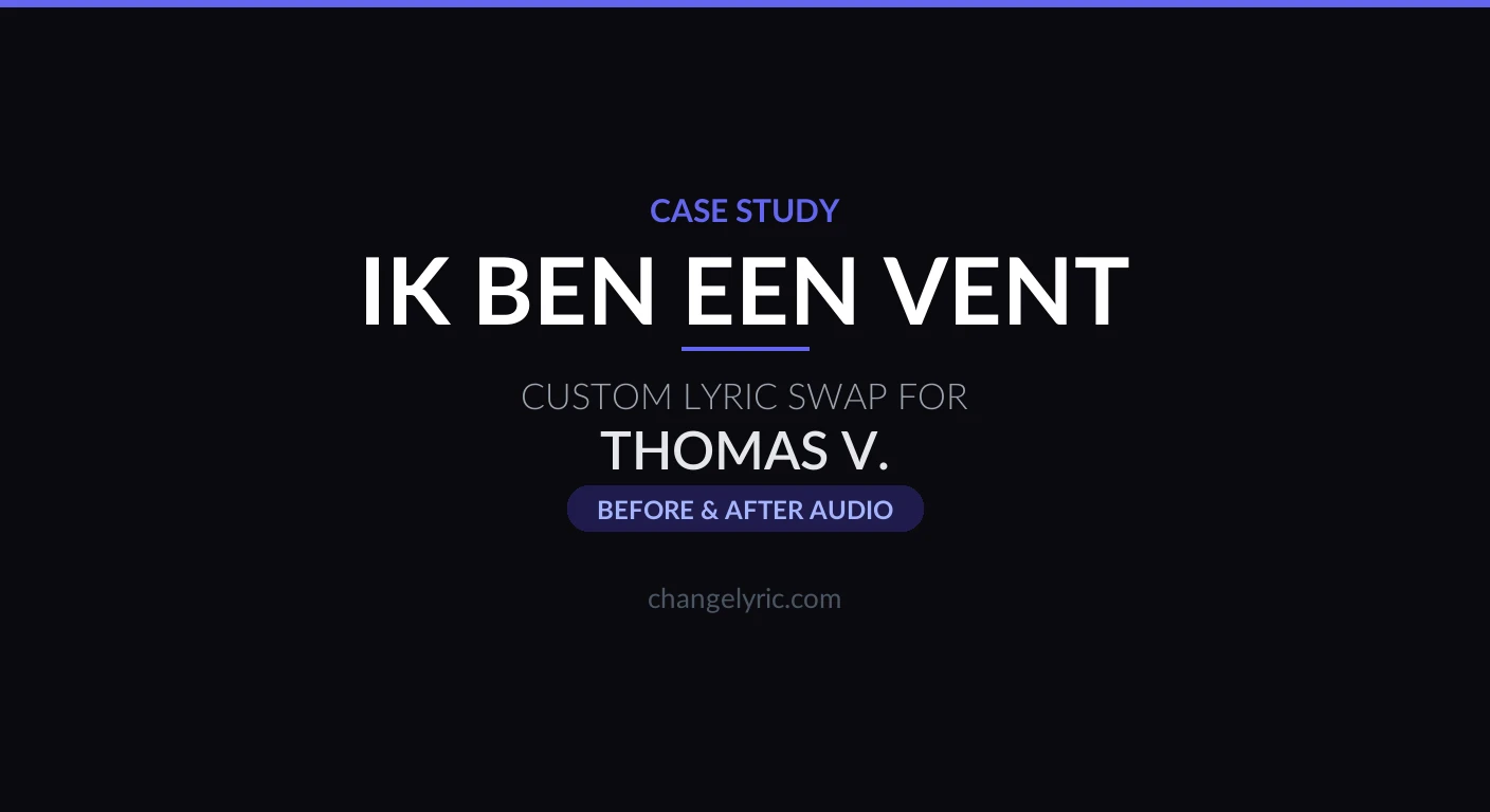 Ik Ben Een Vent personalized for a tribute to Guy Ik Ben Een Vent by Jimmy Frey - custom Flemish name swap