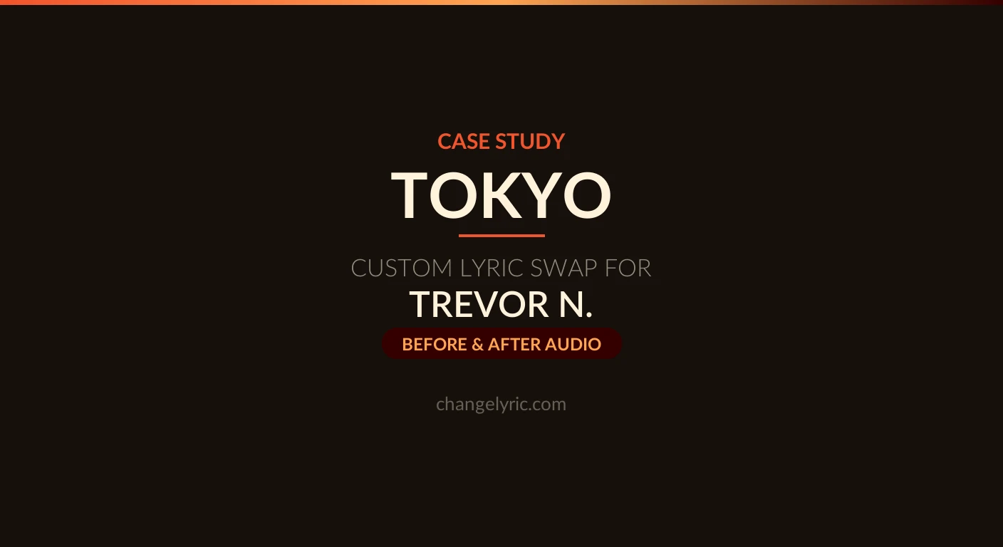 A surgical high to fly swap in Dwin's Tokyo Stealth one-word lyric swap in Dwin's EDM track Tokyo