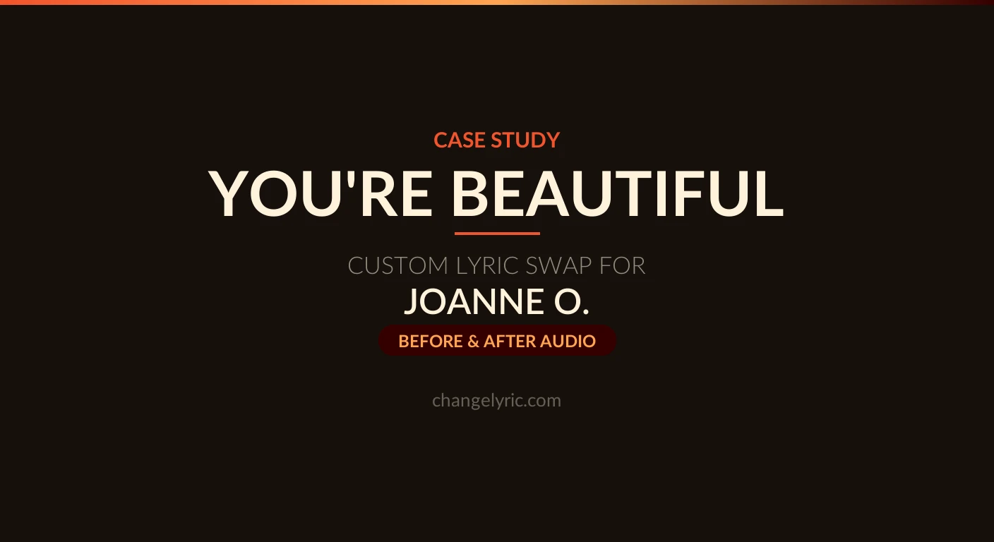 You're Beautiful personalized as a wedding gift lyric swap Custom lyric swap - You're Beautiful by James Blunt personalized as a wedding gift